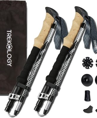 Trekology Trek-Z Collapsible Hiking & Trekking Poles - Balance Support for Seniors, Women, and Men, 2pc Per Set